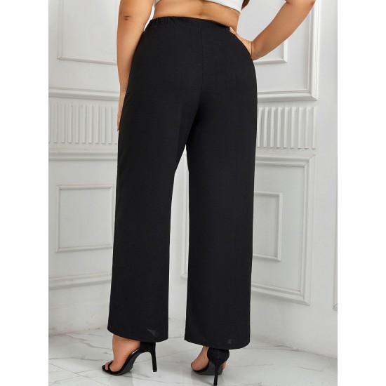 Plus Size  High Waisted Double Breasted Suit Pants