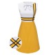 White & Yellow  Bowknot Patchwork Dress