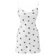 White  Heart Pattern Strap Nightgowns