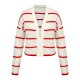 Red & White  Stripe Knitted Cardigan