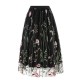  Floral Embroidered Mesh Skirt