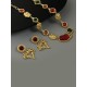 2PCS Gold Trim Alloy Earrings & Necklace