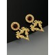 2PCS Gold Trim Alloy Earrings & Necklace