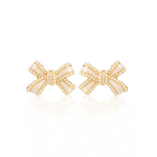 Vintage Alloy Bow Stud Earrings