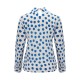  Blue Dots Tie-Up Collar Blouse