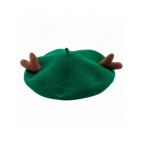  Solid Antlers Wool Berets