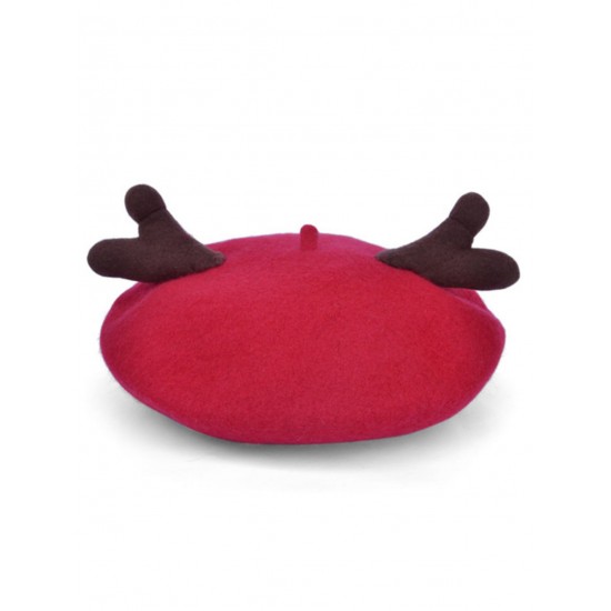  Solid Antlers Wool Berets