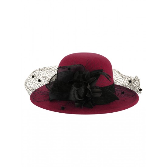  Flower Net Round Top Hat