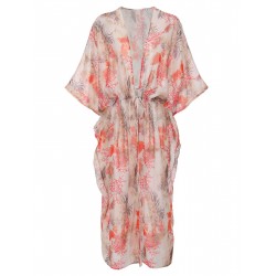 Pink  Coral Lace-Up Cover Up