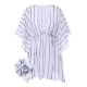  Striped Beach Sun Chiffon Blouse Cover-Up