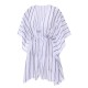  Striped Beach Sun Chiffon Blouse Cover-Up