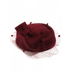  Bow Mesh Wooled Dress Hat